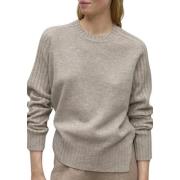 Ecoalf Rundstickad Dam Mörk Sand Melange Gray, Dam