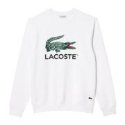 Lacoste Herr Corduroy Sweatshirt med Front Logo White, Herr