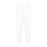 Moschino Vit Logotyp Tryck Byxor Elastisk Midja White, Herr