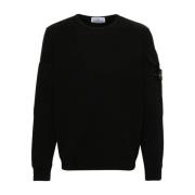 Stone Island Stickad Tröja Felpa V0029 Black, Herr