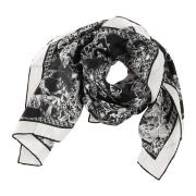 Alexander McQueen Skull Blossom Scarf Black, Dam