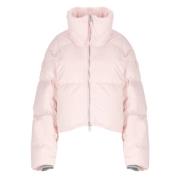 Canada Goose Rosa Dunjacka Hög Hals Dragkedja Pink, Dam