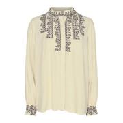 Sofie Schnoor Broderad Skjorta Sand S222278 Beige, Dam