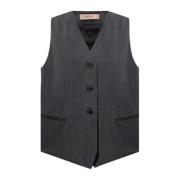 Twinset Ullblandning Gilet Gray, Dam