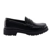 Saint Laurent Svarta Läder Loaferskor Black, Dam