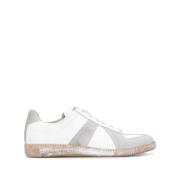 Maison Margiela Vita Sneakers med Färgstänk Detalj White, Herr