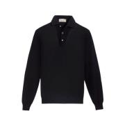 Filippo De Laurentiis Merinoull långärmad polo Black, Herr