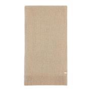 Armani Exchange Logo Cashmere Ribbed Scarf Beige, Dam