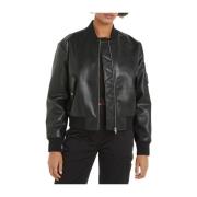 Calvin Klein Jeans Svart Bomberjacka Coreana Krage Black, Dam