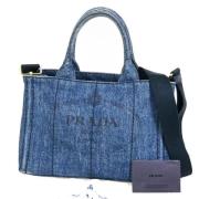 Prada Vintage Pre-owned Denim prada-vskor Blue, Dam