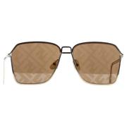 Fendi Vintage Pre-owned Metall solglasgon Brown, Herr