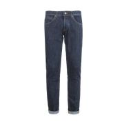 Dondup Blå Slim Fit Jeans med Metalllogo Blue, Herr