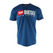 Diesel Blå Bomull Herr T-shirt Blue, Herr