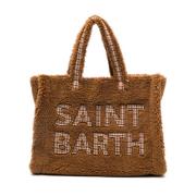 MC2 Saint Barth Brun Faux Shearling Toteväska Brown, Dam