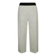 Stella McCartney Vita Wide-Leg Cropped Byxor White, Dam