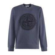 Stone Island Bomullströja Rund hals Framtryck Blue, Herr