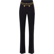 Elisabetta Franchi Elegant Polyester Elastan Byxor Black, Dam