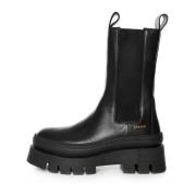 Copenhagen Shoes Nubuck Chelsea Boots med Platåsula Black, Dam