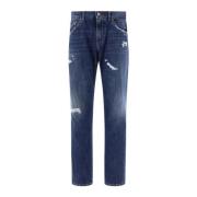 Dolce & Gabbana Jeans med Ruggade Detaljer Blue, Herr