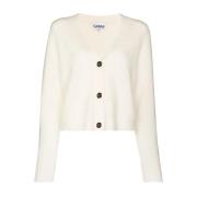 Ganni Beige Ull Cardigan Casual Stil Beige, Dam