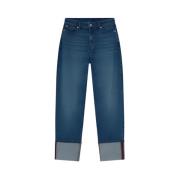 Halfboy Medium Blue Boyfriend Jeans Blue, Dam