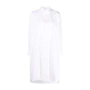 Maison Margiela Vit Bomull Midi Klänning White, Dam