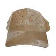 MC2 Saint Barth Sammet Baseballkeps med Strassbroderi Beige, Dam