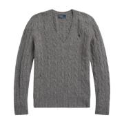 Polo Ralph Lauren Ull och cashmere flätad tröja Gray, Dam