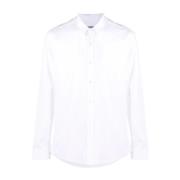 Balmain Vit Långärmad Bomullsskjorta White, Herr