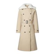 Save The Duck Beige trench donna, snygg och chic Beige, Dam