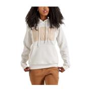 UGG Fluff Logo Hoodie Stiligt Komfort White, Dam