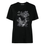 Coperni Svart Boxy T-shirt med Toile de Jouy Black, Dam