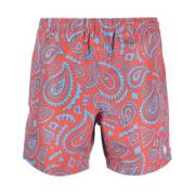 Marcelo Burlon Blå Paisley Simshorts Multicolor, Herr