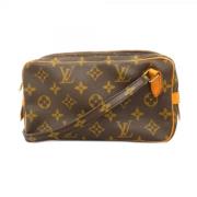 Louis Vuitton Vintage Pre-owned Tyg axelremsvskor Brown, Dam