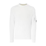 C.p. Company Fleece Crew Neck Stickat Beige, Herr