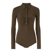 Pinko Modal Elastan Topp Brown, Dam