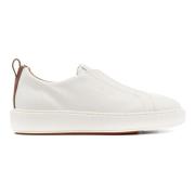 Santoni Vita Läder Casual Loafers White, Dam