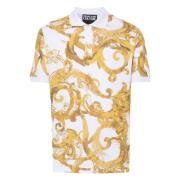 Versace Jeans Couture Barock Polo Skjorta i Akvarell Vit Multicolor, H...