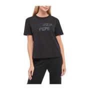 Patrizia Pepe Svart T-shirt med korta ärmar Black, Dam