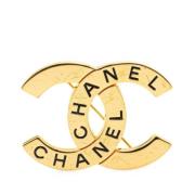 Chanel Vintage Pre-owned Metall broscher Yellow, Dam