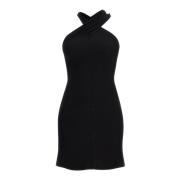 Courrèges Asymmetrisk Kors Mini Klänning Black, Dam