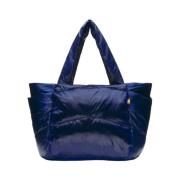 K-Way Blå Diamant Quiltad Nylon Toteväska Blue, Dam