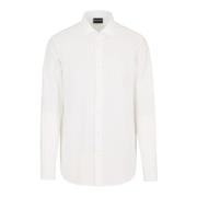 Emporio Armani Vit Bomull Logo Jacquard Skjorta White, Herr