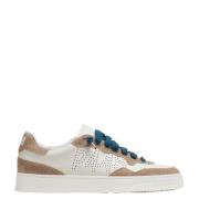 P448 Perforerad Logotypläder Sneakers Kräm Multicolor, Herr