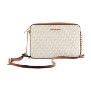 Michael Kors Vanilla Chain Wallet Crossbody Väska Beige, Dam