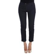 Dolce & Gabbana Polka Dot Slim Capris Jeans Black, Dam