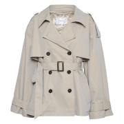 Gestuz Beige Birdiegz Kort Trenchcoat Beige, Dam