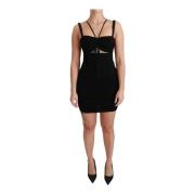 Dolce & Gabbana Lyxig Svart Stretch Sheath Mini Klänning Black, Dam