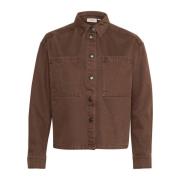 Saint Tropez Denimjacka med stora bröstfickor Brown, Dam