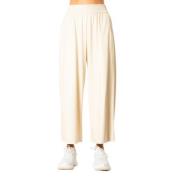 Max Mara Weekend Jersey Wide Leg Byxor i Kräm White, Dam